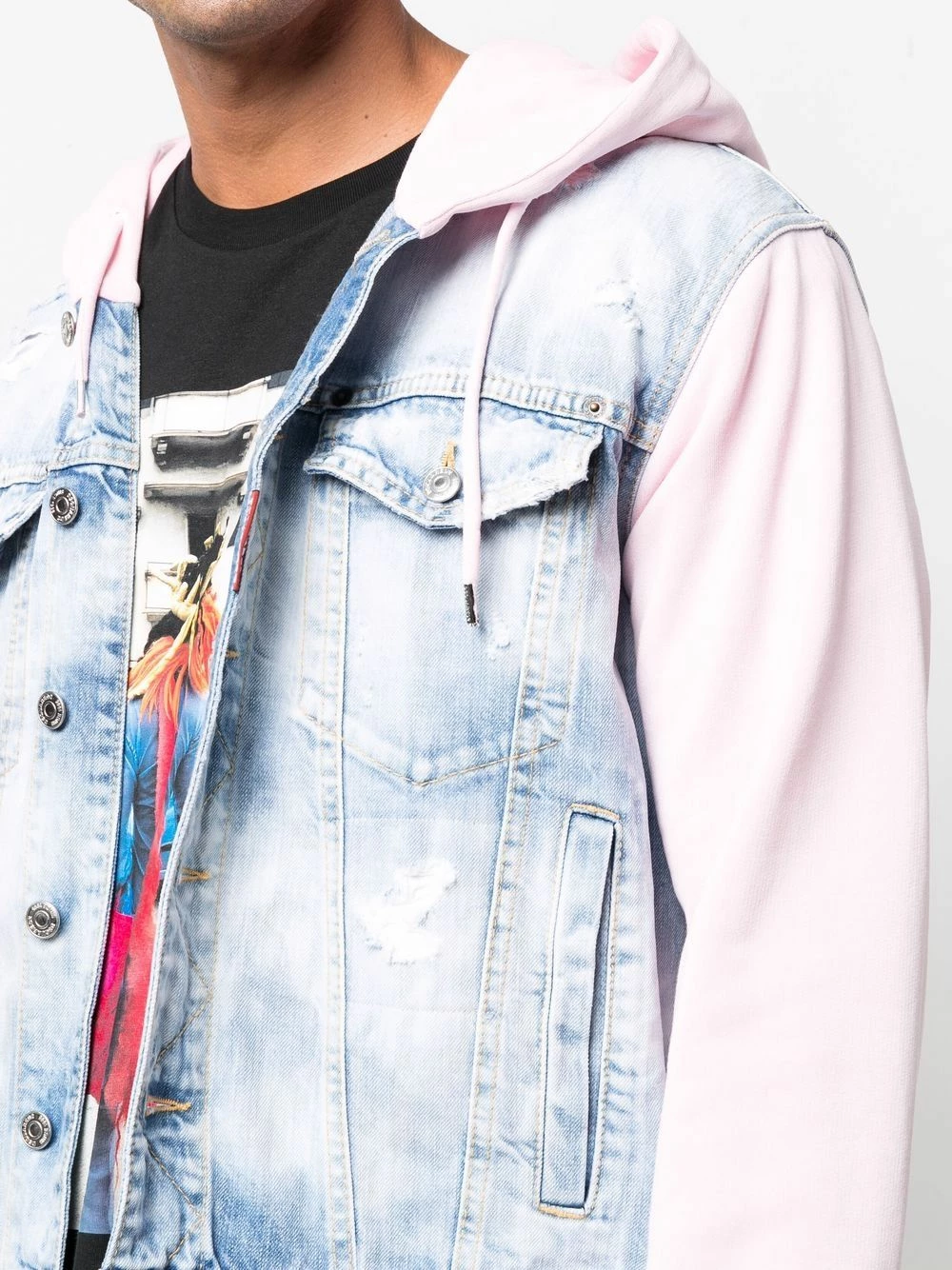 Prix d’Amis Dsquared2 Veste en jean à design à empiècements vestes à capuche homme 7 Dsquared2 veste en jean à design à empiècements