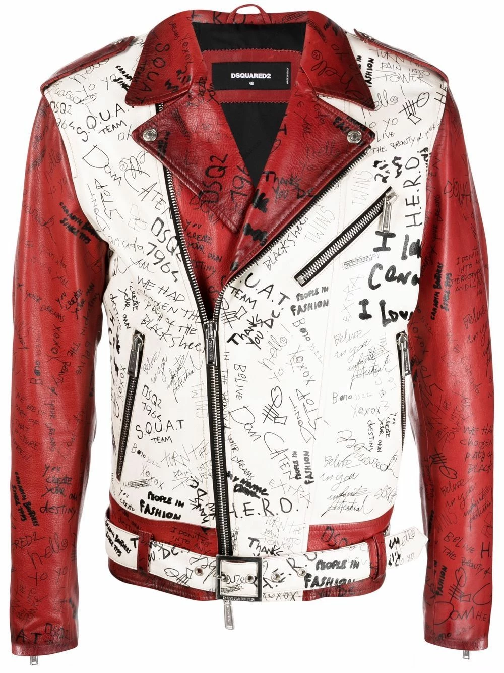 Prix Allégé Dsquared2 Veste de moto à empiècements contrastants vestes de moto homme 3 Dsquared2 veste de moto à empiècements contrastants