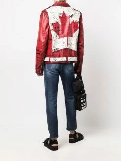 Dsquared2 veste de moto à empiècements contrastants