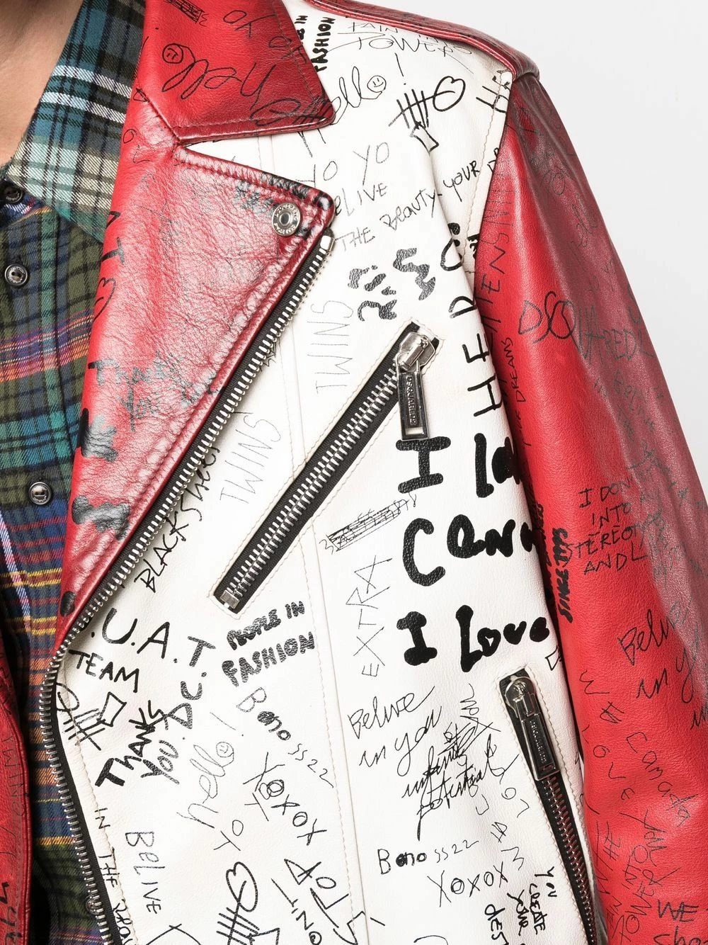 Prix Allégé Dsquared2 Veste de moto à empiècements contrastants vestes de moto homme 7 Dsquared2 veste de moto à empiècements contrastants