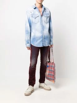 Dsquared2 chemise en jean à effet usé