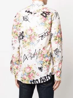 Dsquared2 chemise fleurie à imprimé graffiti