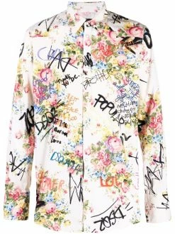 Dsquared2 chemise fleurie à imprimé graffiti