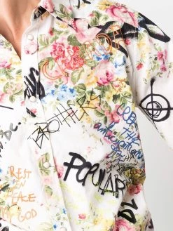 Dsquared2 chemise fleurie à imprimé graffiti