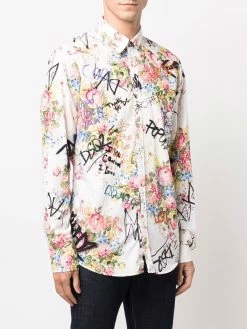 Dsquared2 chemise fleurie à imprimé graffiti