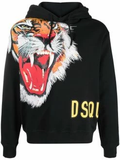 Dsquared2 hoodie à imprimé tigre