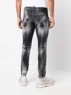 Dsquared2 jean skinny à effet délavé