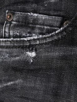 Dsquared2 jean droit à effet usé