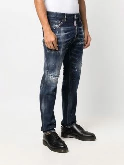 Dsquared2 jean slim à effet usé