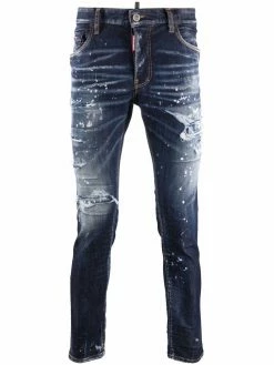 Dsquared2 jean skinny à effet usé