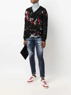 Dsquared2 jean skinny à effet usé