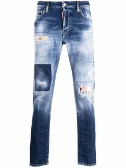Dsquared2 jean skinny à effet usé