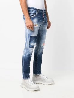 Dsquared2 jean skinny à effet usé