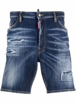 Dsquared2 short en jean à patch logo