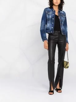 Dsquared2 veste en jean à effet usé