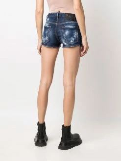 Dsquared2 short en jean à effet usé