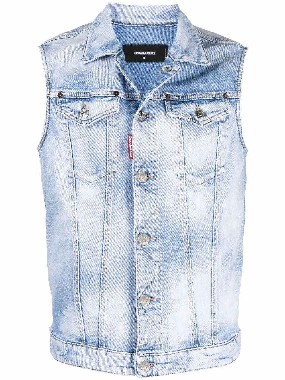 Dsquared2 Prix Cassé Débardeur en jean à effet délavé gilets & vestons homme 3 Dsquared2 débardeur en jean à effet délavé