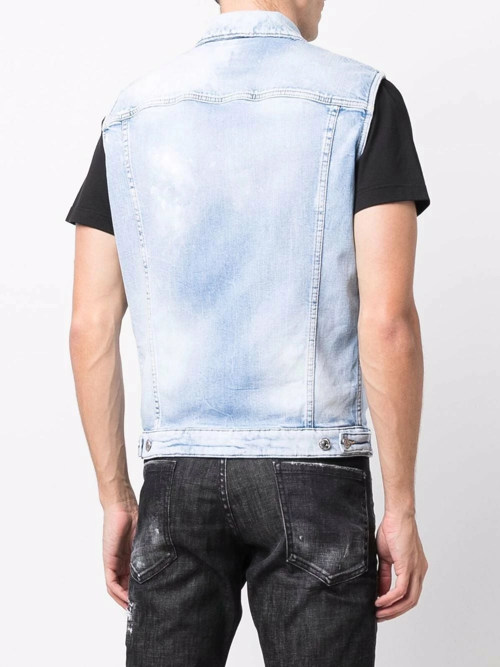 Dsquared2 Prix Cassé Débardeur en jean à effet délavé gilets & vestons homme 6 Dsquared2 débardeur en jean à effet délavé