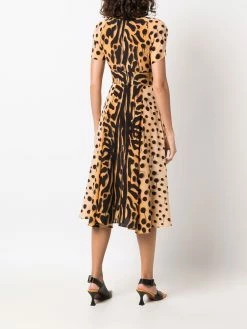 Dsquared2 robe mi-longue évasée à imprimé animalier