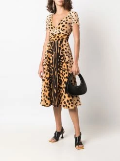 Dsquared2 robe mi-longue évasée à imprimé animalier