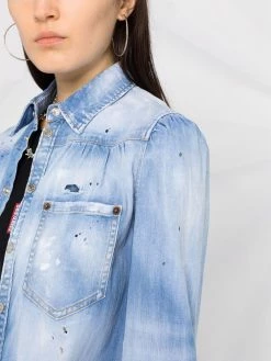 Dsquared2 Chemise en jean à effet usé Prix Sympa chemises femme 12 Dsquared2 chemise en jean à effet usé