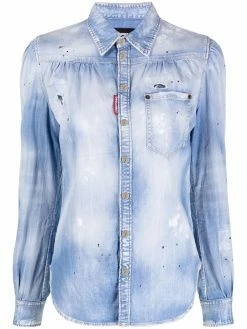 Dsquared2 chemise en jean à effet usé