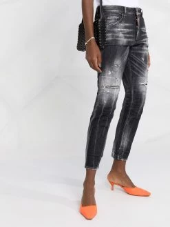 Dsquared2 jean court à effet taches de peinture