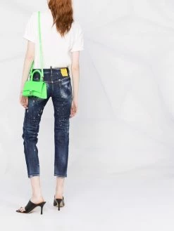 Dsquared2 jean court à effet usé