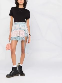 Dsquared2 minijupe fleurie bordée de dentelle