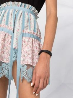 Dsquared2 minijupe fleurie bordée de dentelle