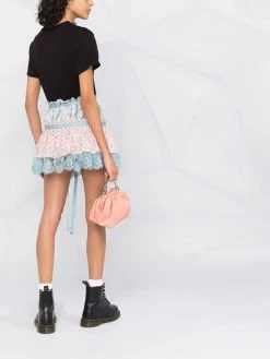 Dsquared2 minijupe fleurie bordée de dentelle