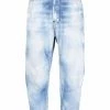 Dsquared2 jean sarouel fuselé à effet délavé
