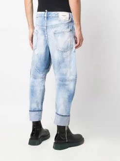 Dsquared2 jean sarouel fuselé à effet délavé