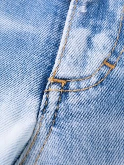 Dsquared2 jean court évasé à effet délavé