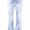 Dsquared2 jean court évasé à effet délavé