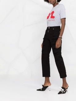 Dsquared2 jean droit à effet usé