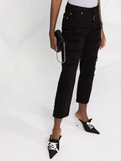 Dsquared2 jean droit à effet usé