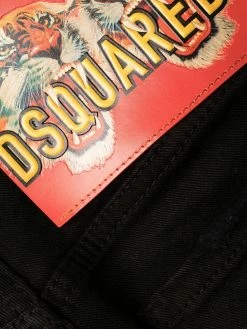 Dsquared2 jean droit à effet usé