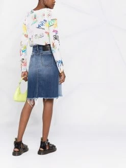 Dsquared2 jupe en jean à effet usé