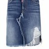 Dsquared2 jupe en jean à effet usé