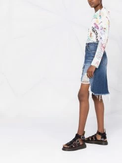 Dsquared2 jupe en jean à effet usé