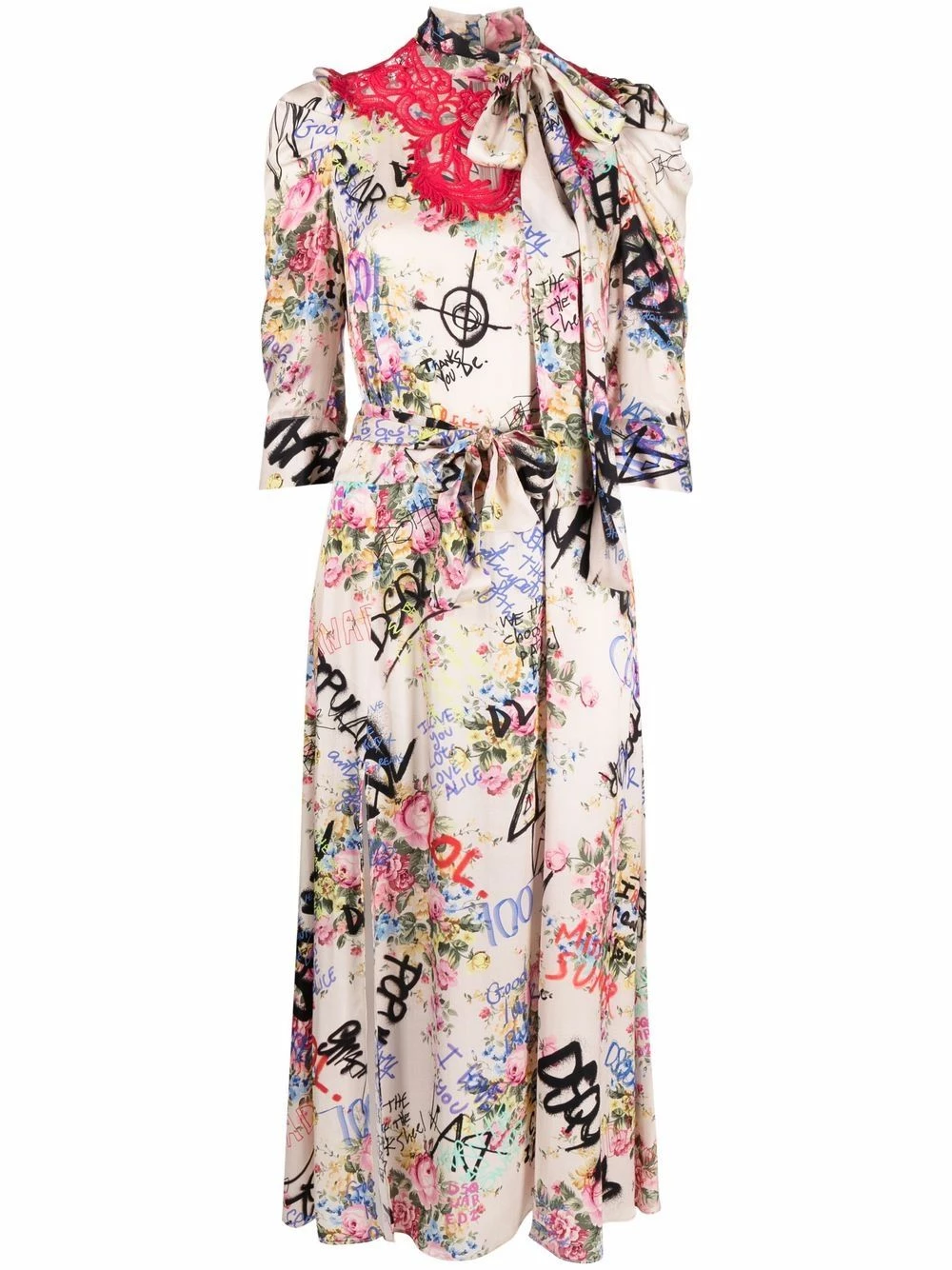 Prix Usine Dsquared2 Robe fleurie à encolure en crochet robes de jour femme 3 Dsquared2 robe fleurie à encolure en crochet