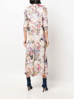 Prix Usine Dsquared2 Robe fleurie à encolure en crochet robes de jour femme 14 Dsquared2 robe fleurie à encolure en crochet