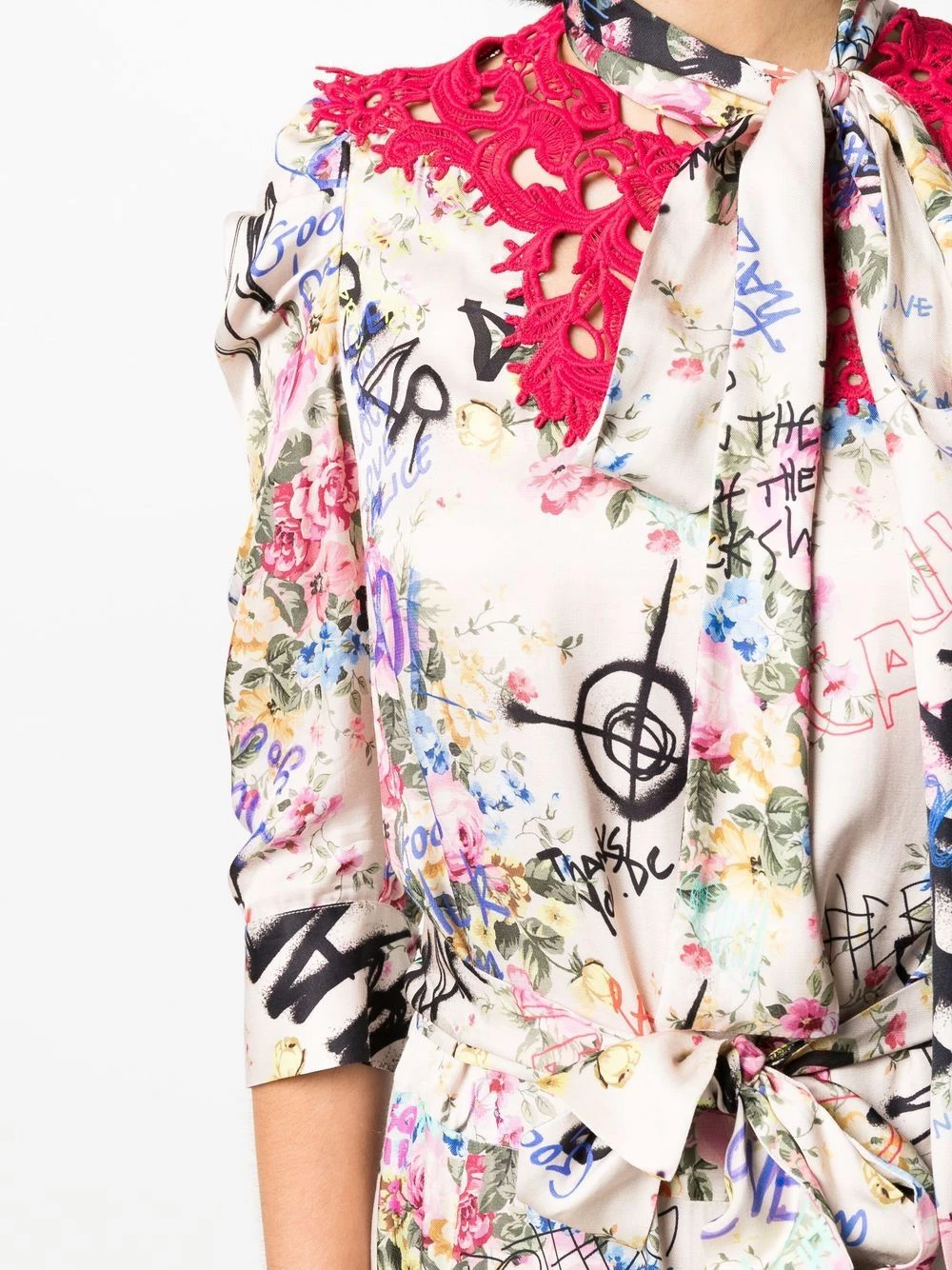 Prix Usine Dsquared2 Robe fleurie à encolure en crochet robes de jour femme 8 Dsquared2 robe fleurie à encolure en crochet