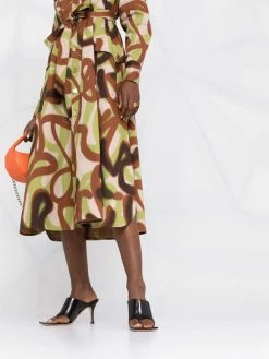 Un Tarif Préférentiel Dsquared2 Robe chemise ceinturée à imprimé graffiti robes de jour femme 14 Dsquared2 robe-chemise ceinturée à imprimé graffiti