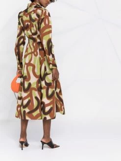 Un Tarif Préférentiel Dsquared2 Robe chemise ceinturée à imprimé graffiti robes de jour femme 13 Dsquared2 robe-chemise ceinturée à imprimé graffiti