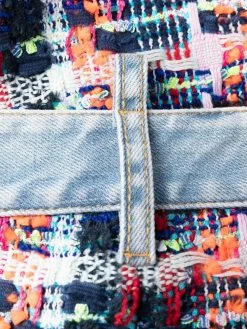 Dsquared2 pantalon court en tweed à détails en jean