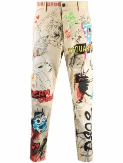 Dsquared2 pantalon court à imprimé graffiti