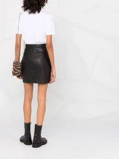 Dsquared2 jupe en cuir à fermeture zippée
