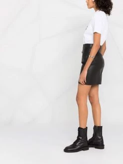 Dsquared2 jupe en cuir à fermeture zippée